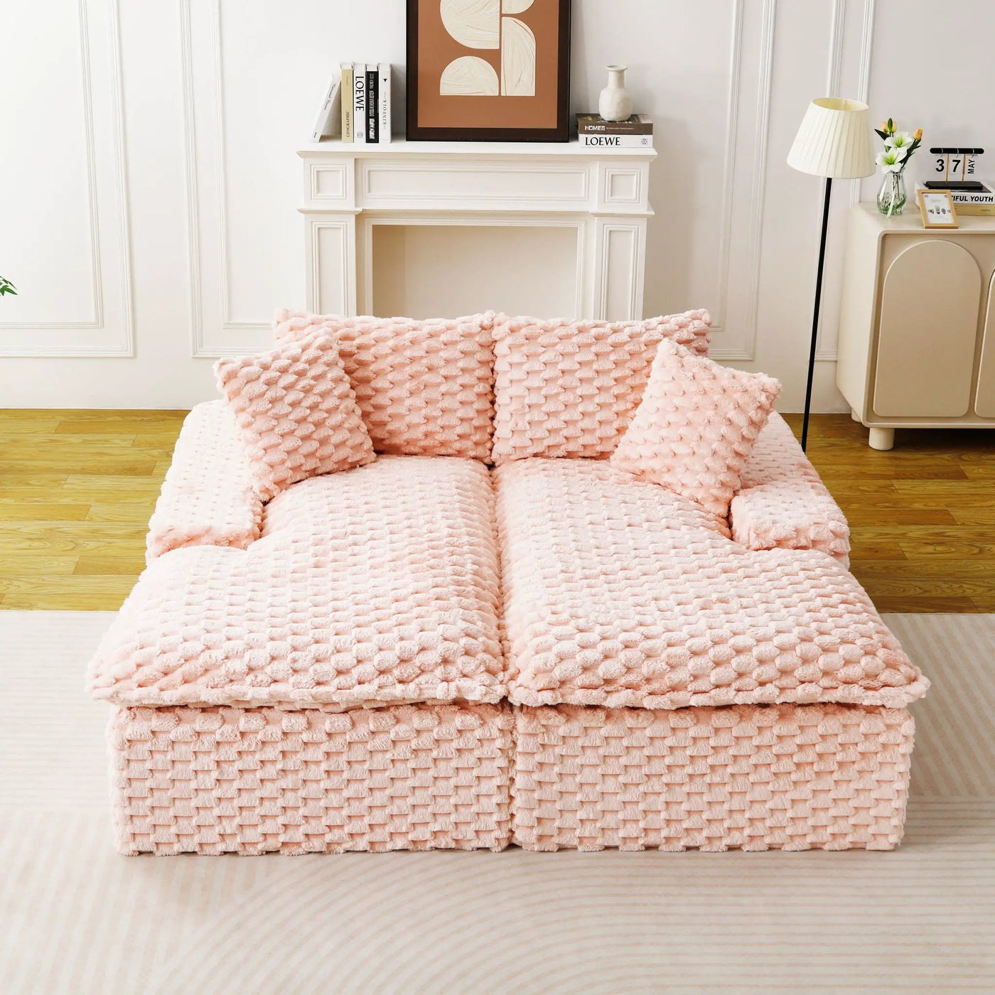 Double Chaise Lounge With Full Compressed Sponge by Unique Piece Furniture