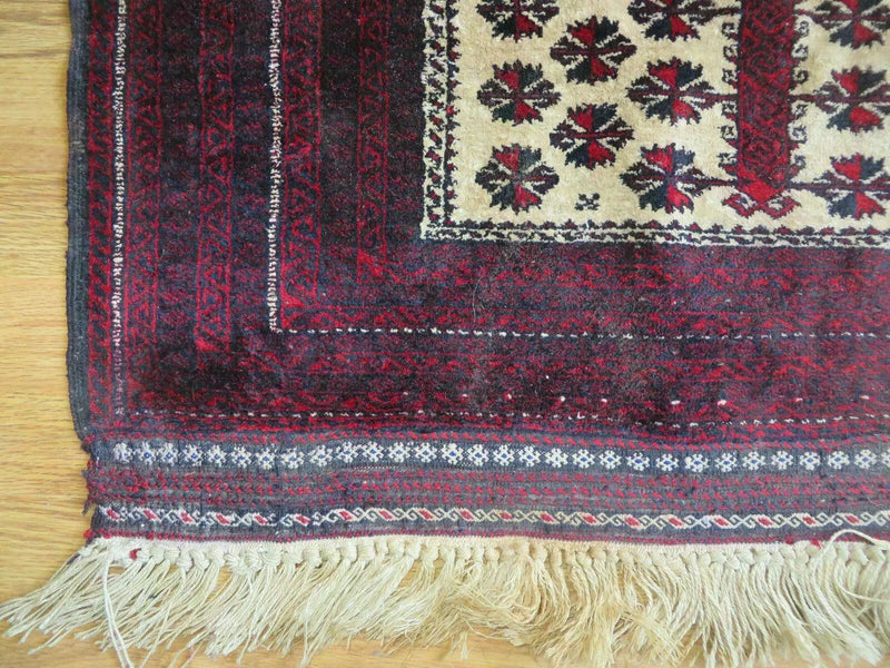 3' X 5' Handmade Fine Knotted Balouch Turkoman Prayer Silk Wool Rug by Jewel Rugs