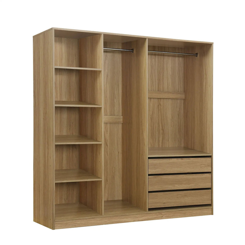 Doorless Storage Wardrobe For Dedroom With Shelves And 3 Drawers by Unique Piece Furniture