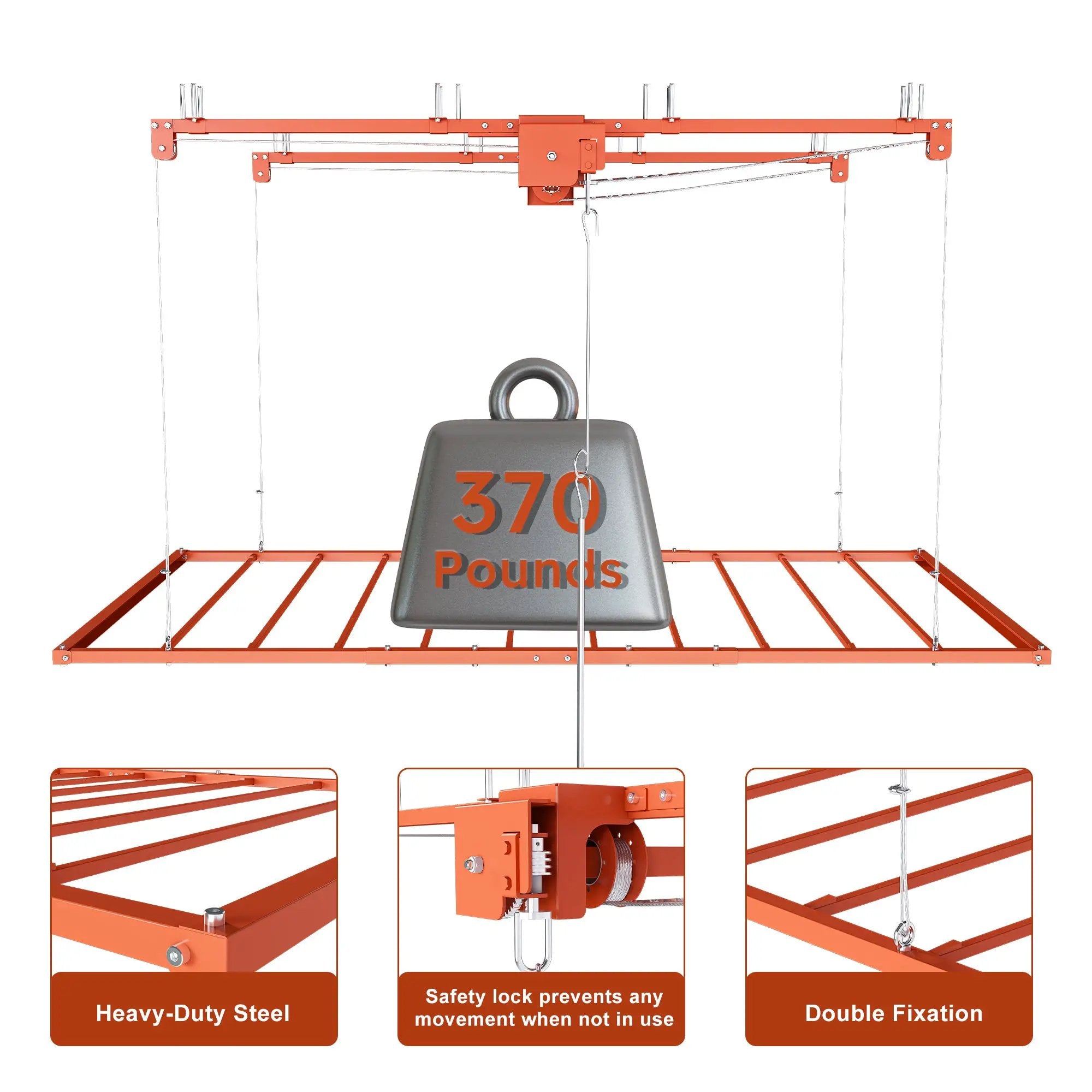 Orange Overhead Garage Storage Rack 3x6 FT by HouseOfZazla