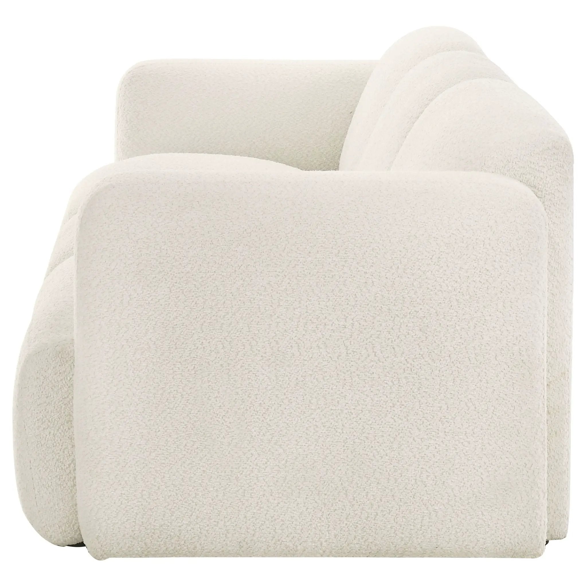 Dorset Fabric Upholstered Round Track Arm Sofa White by Unique Piece Furniture