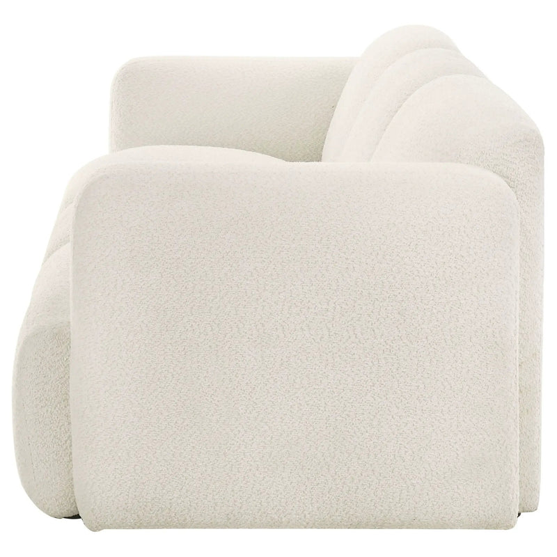 Dorset Fabric Upholstered Round Track Arm Sofa White by Unique Piece Furniture