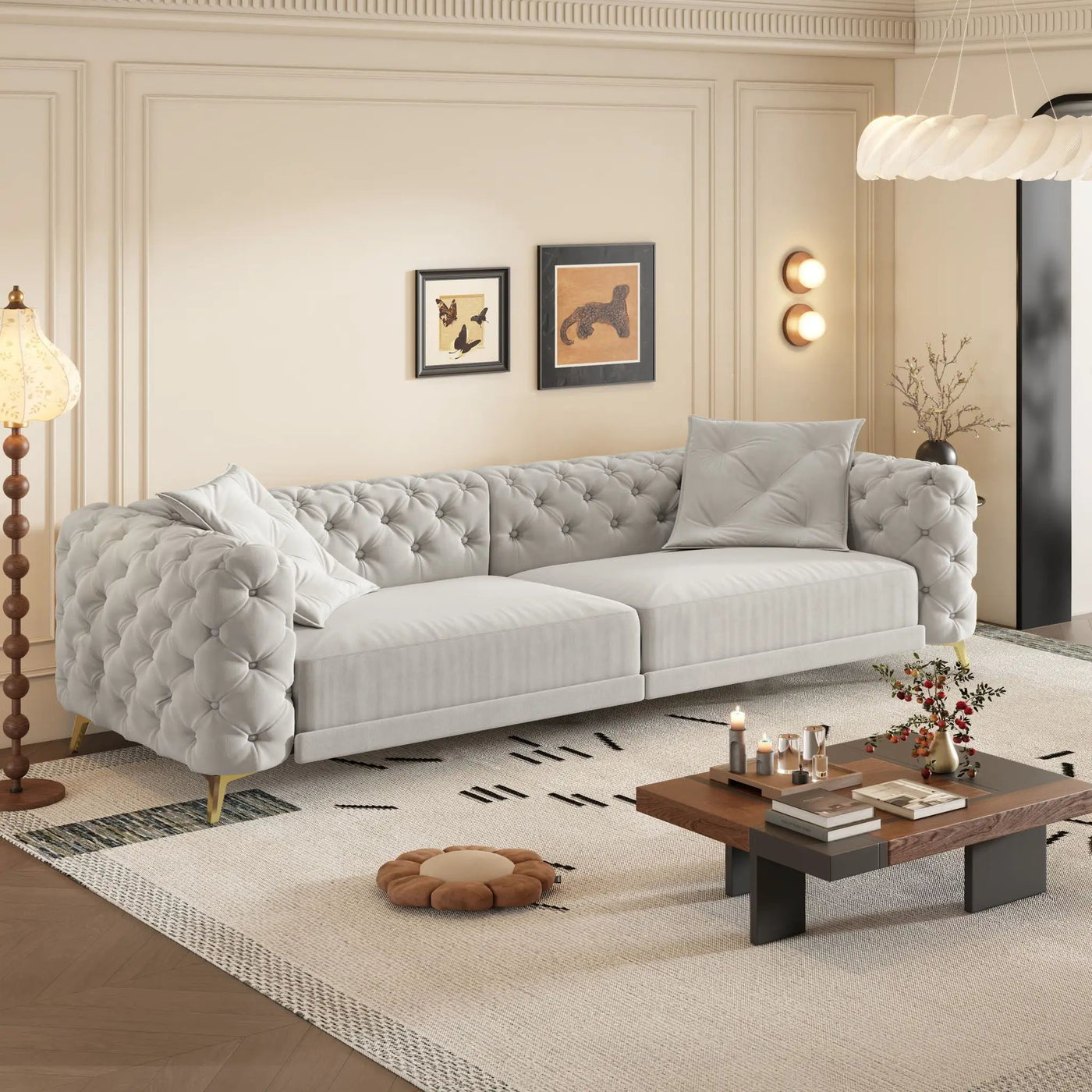 3 In 1 Convertible Sleeper, Deep Seat Pull Out Sofa Bed, Button Tufted by HouseOfZazla