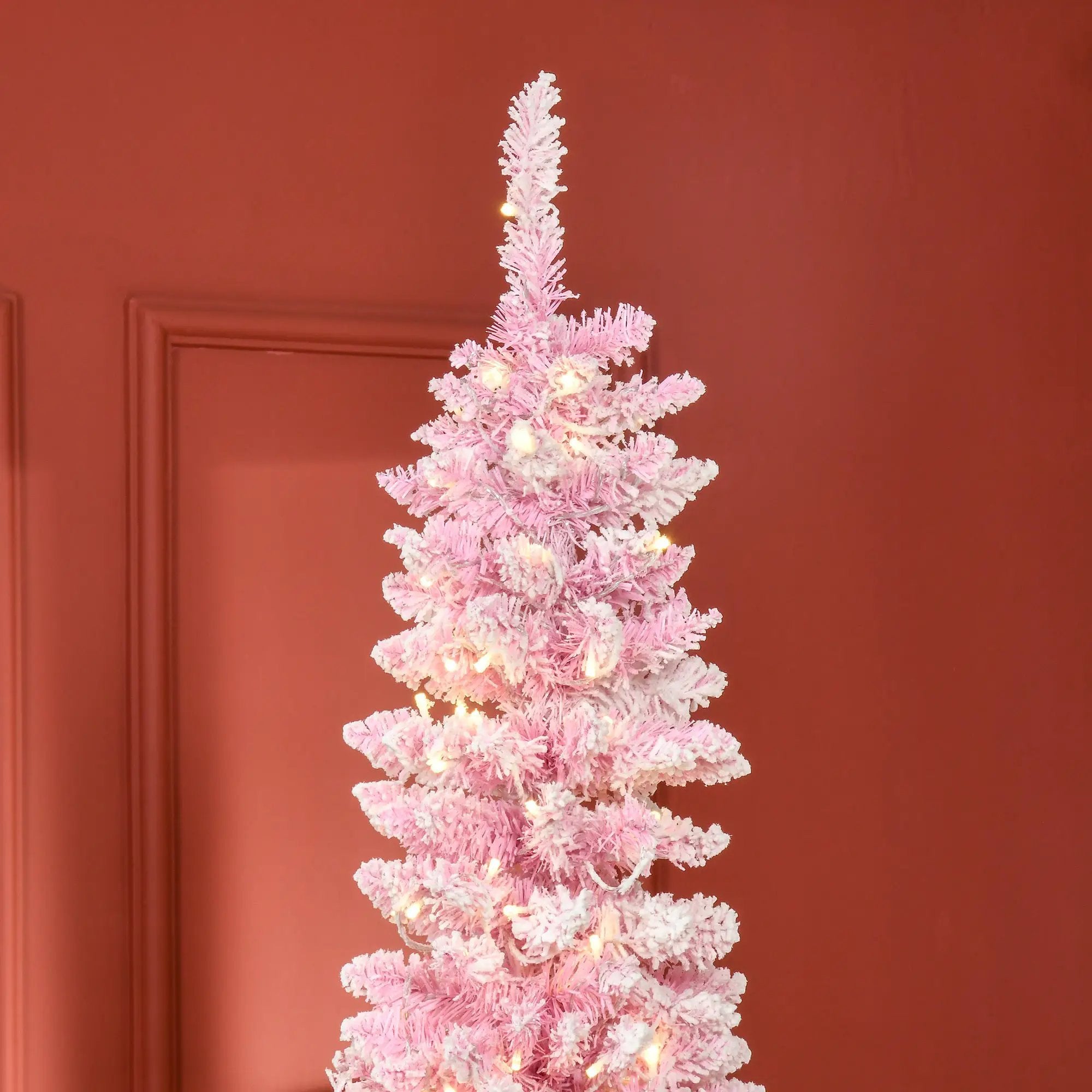 Homcom 7.5ft Prelit Snow Flocked Artificial Christmas Tree by HouseOfZazla