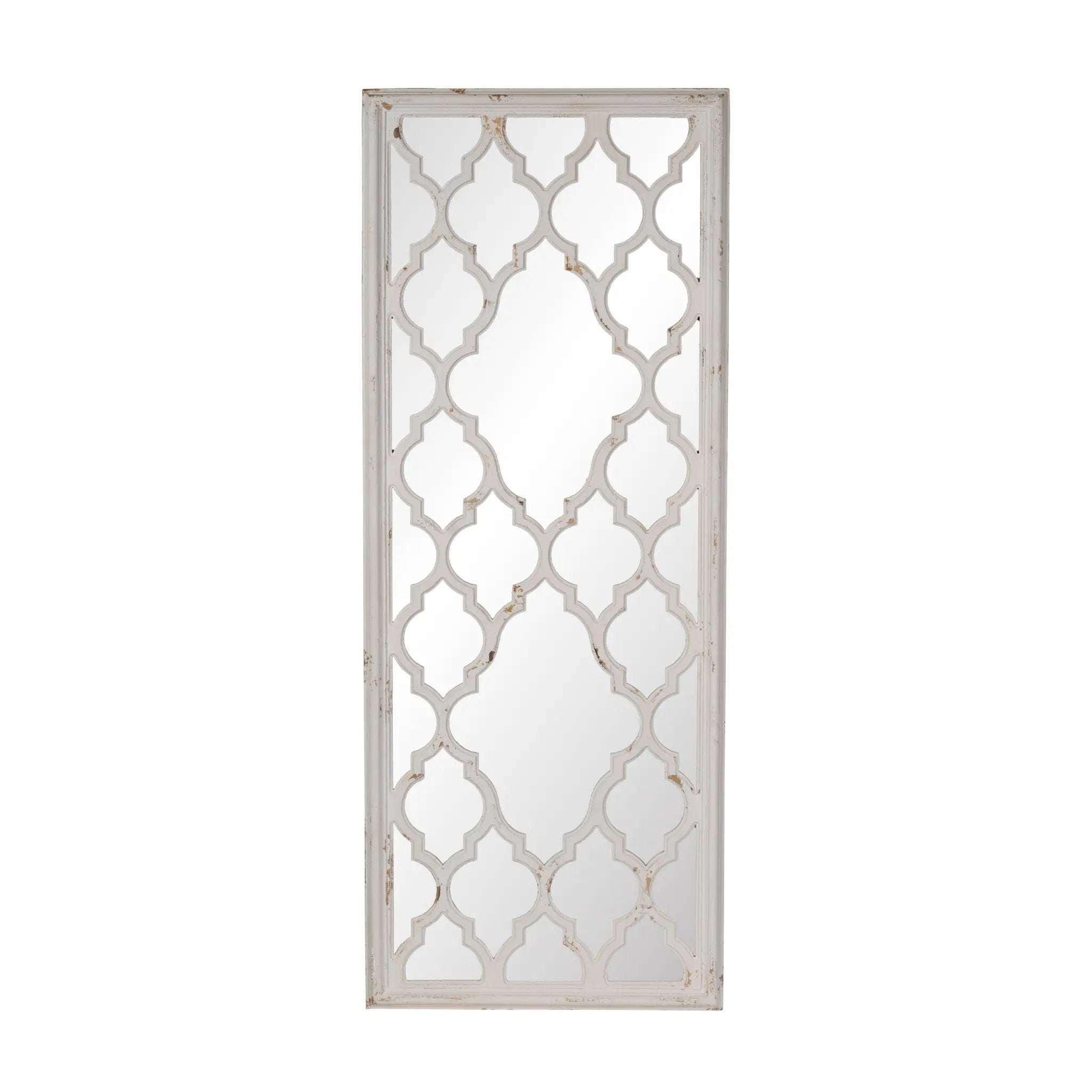 Distressed Floor Mirror, Full Body Mirror For Bathroom Bedroom Living Room - White by Unique Piece Furniture