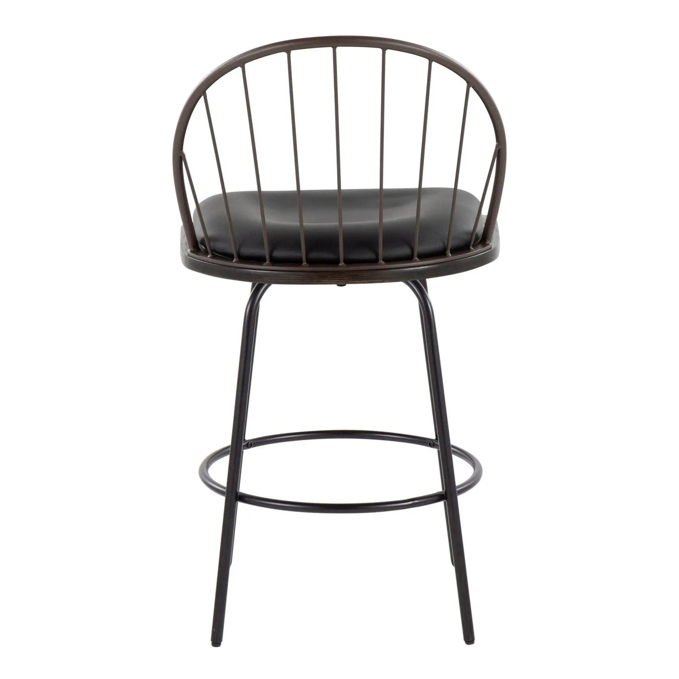 Riley - Claire Farmhouse Fixed Height Counter Stool With Swivel With Round Footrest (Set of 2) by HouseOfZazla