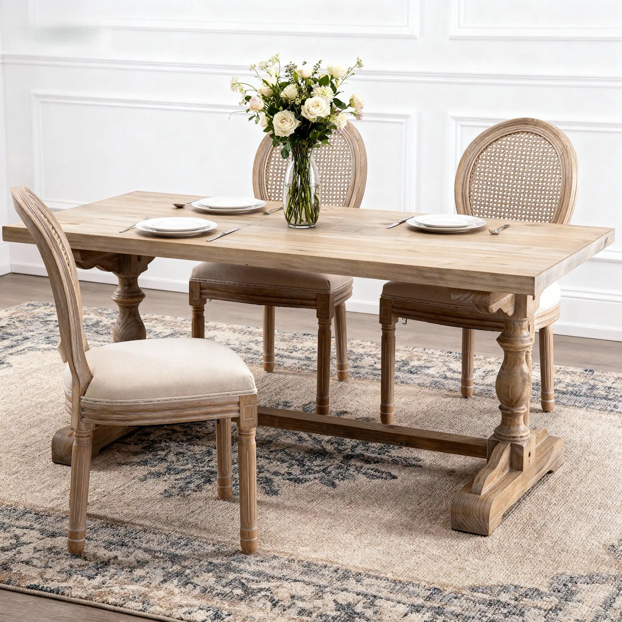 French Style Solid Wood Frame Seating for Dining by HouseOfZazla