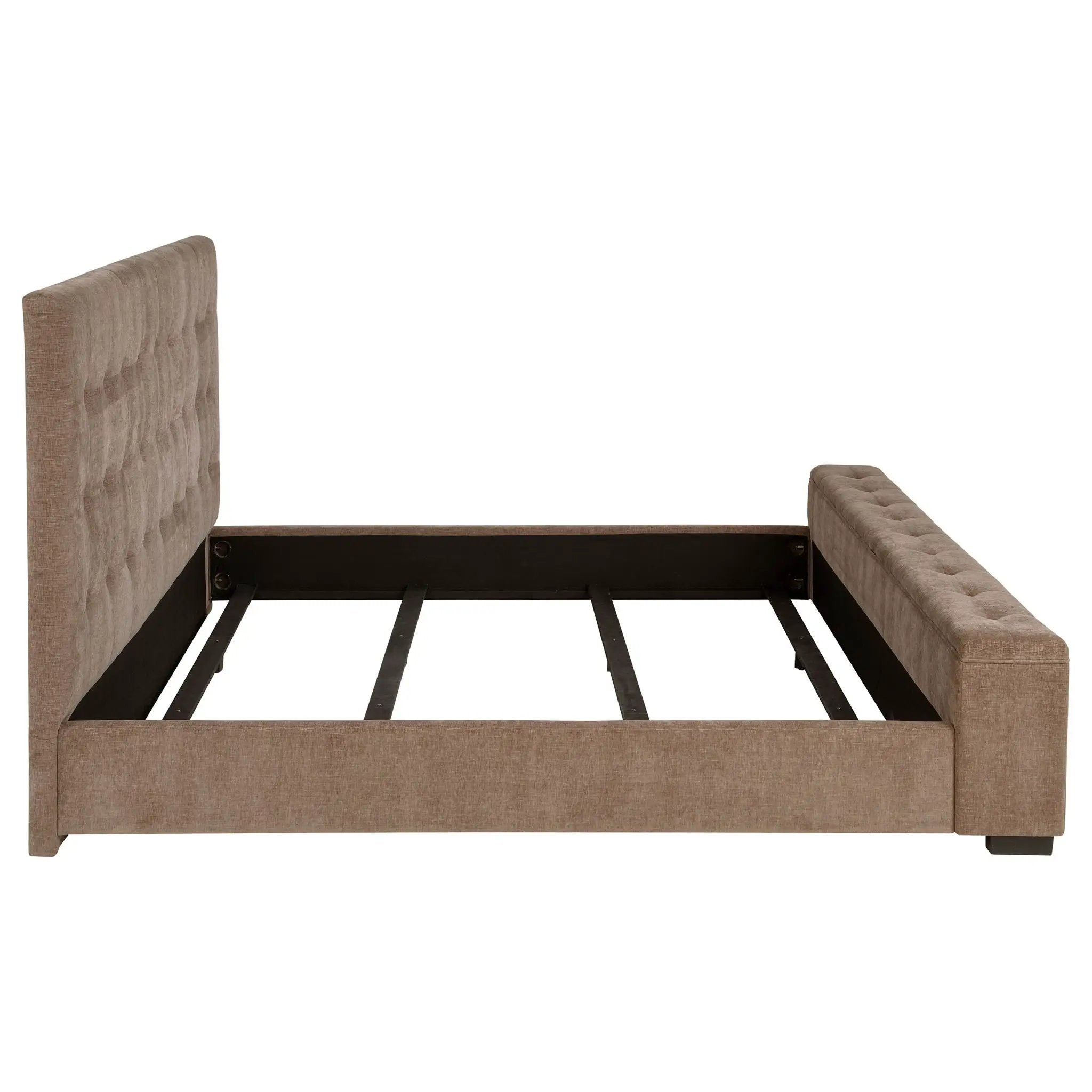 Senna Upholstered California King Audio Flame Visualizer Bed Brown by Unique Piece Furniture