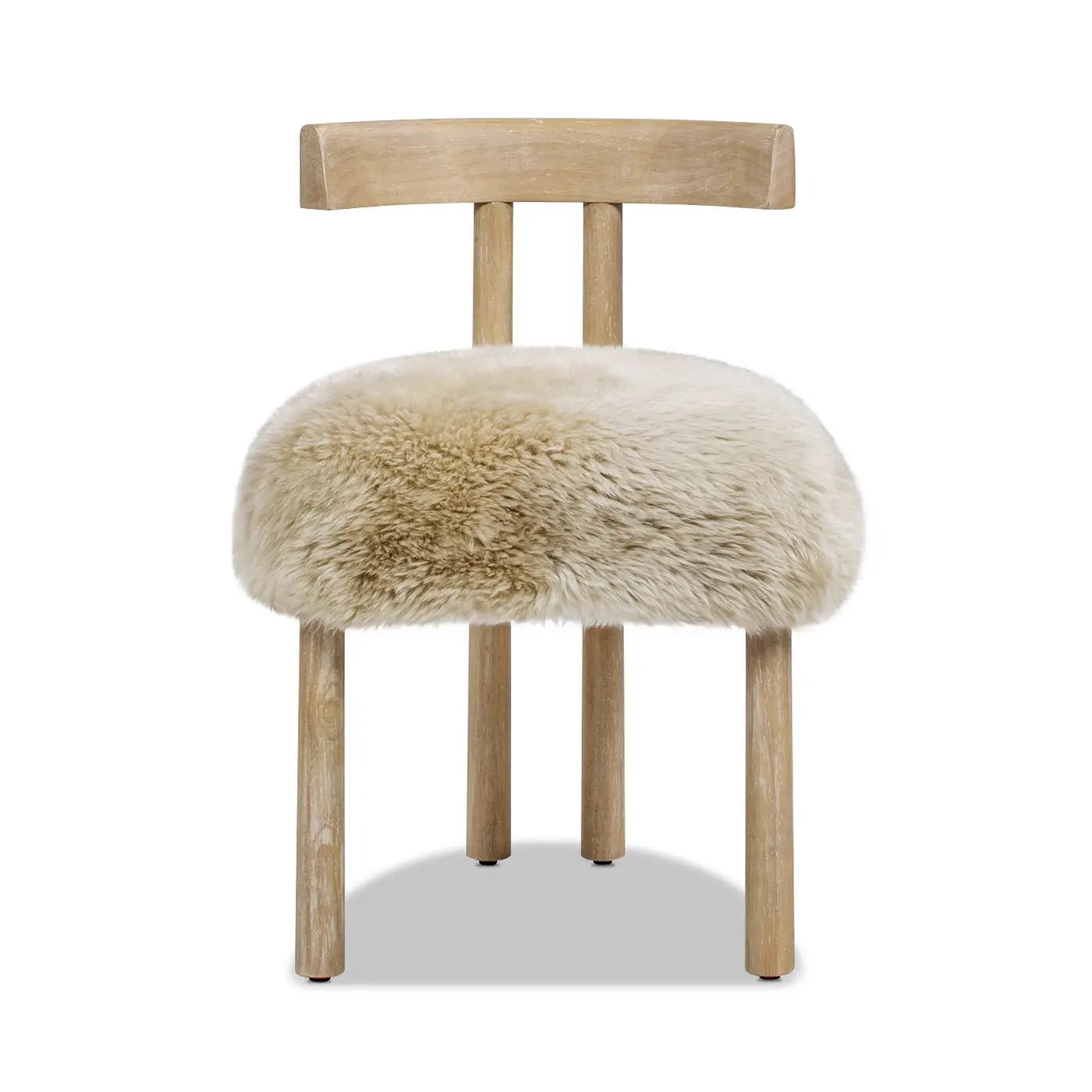 Arden 19.5" Genuine Sheepskin Fur Split Back Dining Chair by HouseOfZazla