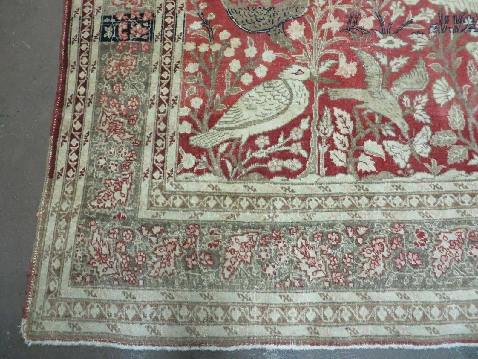 4' X 6' Antique Handmade Turkish Tree Of Life Oriental Wool Rug Birds Red by Jewel Rugs