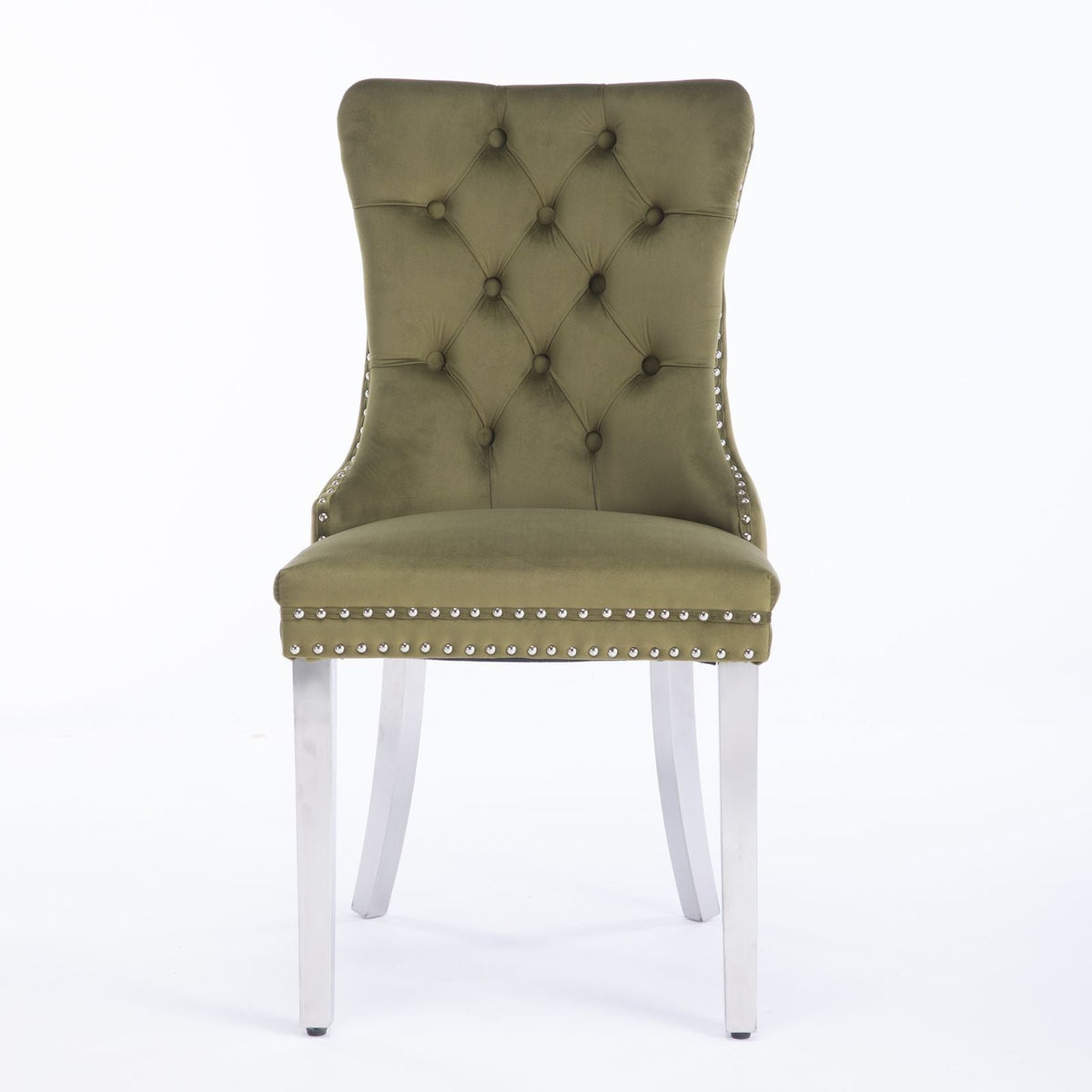 Contemporary Upholstered Dining Chair Set with Nailhead Trim - Multiple Colors, photo 22 of 24