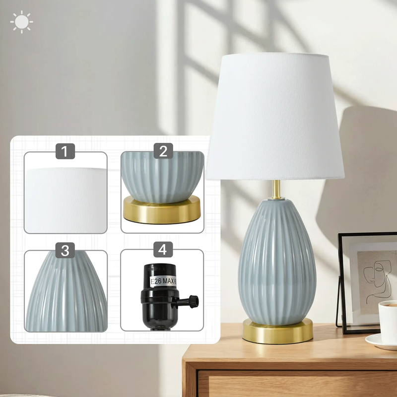 18-Inch Table Lamp Set of 2 with E26 Socket by HouseOfZazla