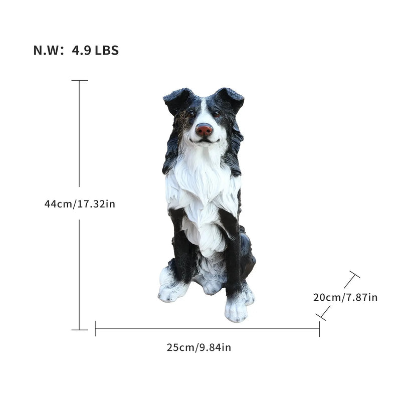Outdoor Garden Border Collie Dog Statue Greeter by HouseOfZazla