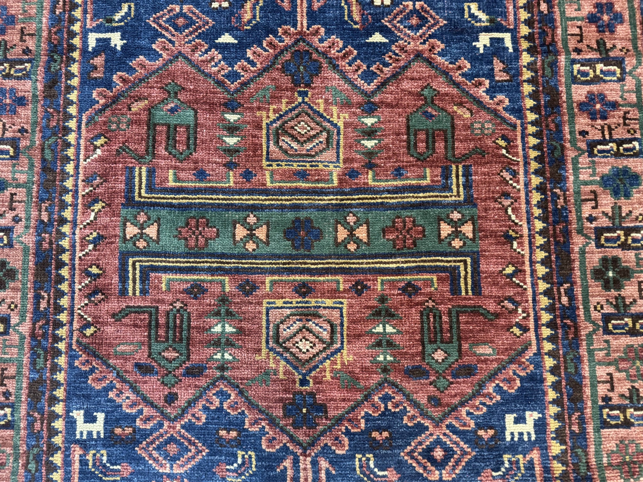 Persian Tribal Heriz Design Rug 6x9, Pottery Barn Rug, Hand Knotted Wool Vintage Rug by Jewel Rugs