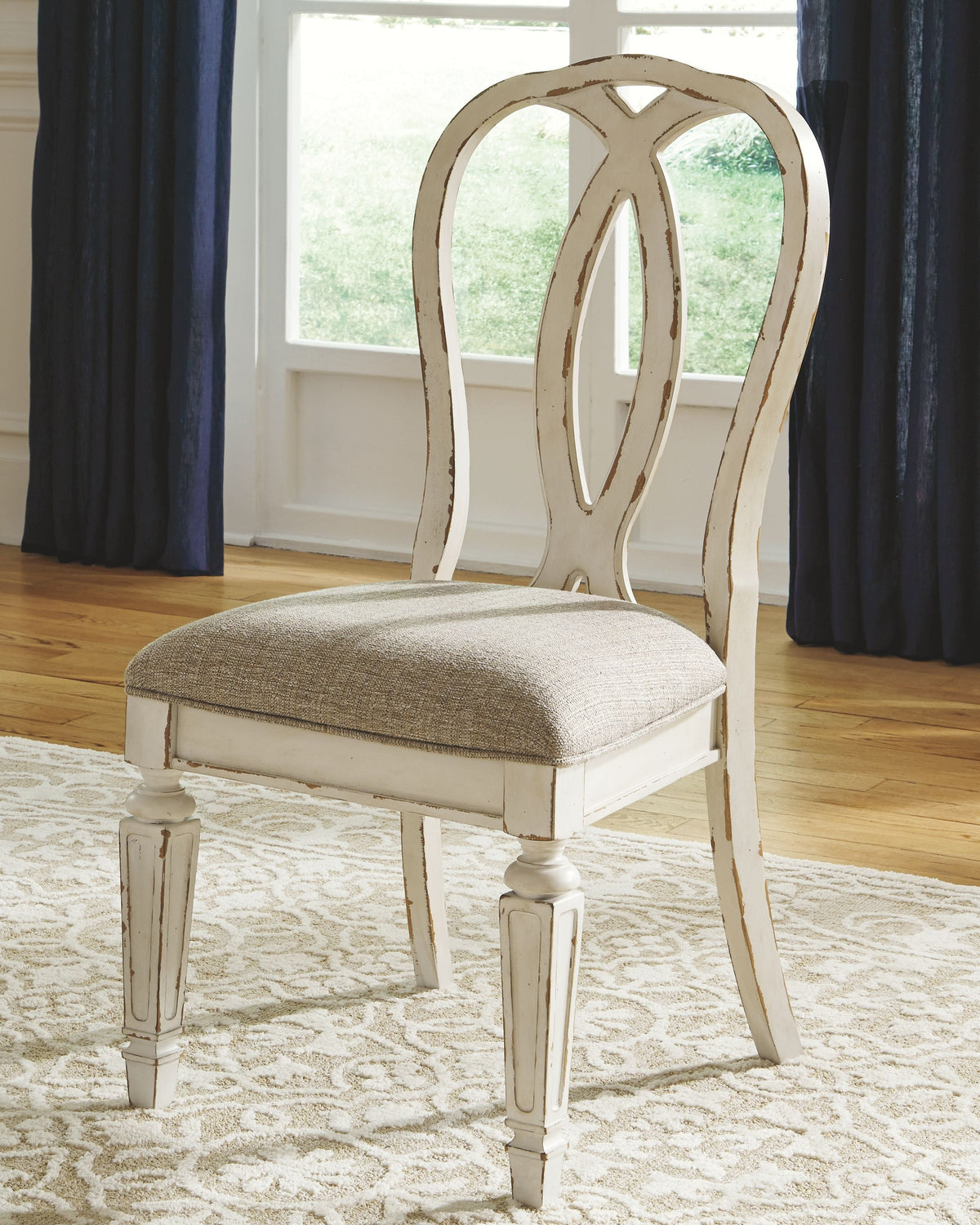 Realyn - Dining UPH Side Chair (Set of 2) - Ribbonback - Chipped White, photo 6 of 7