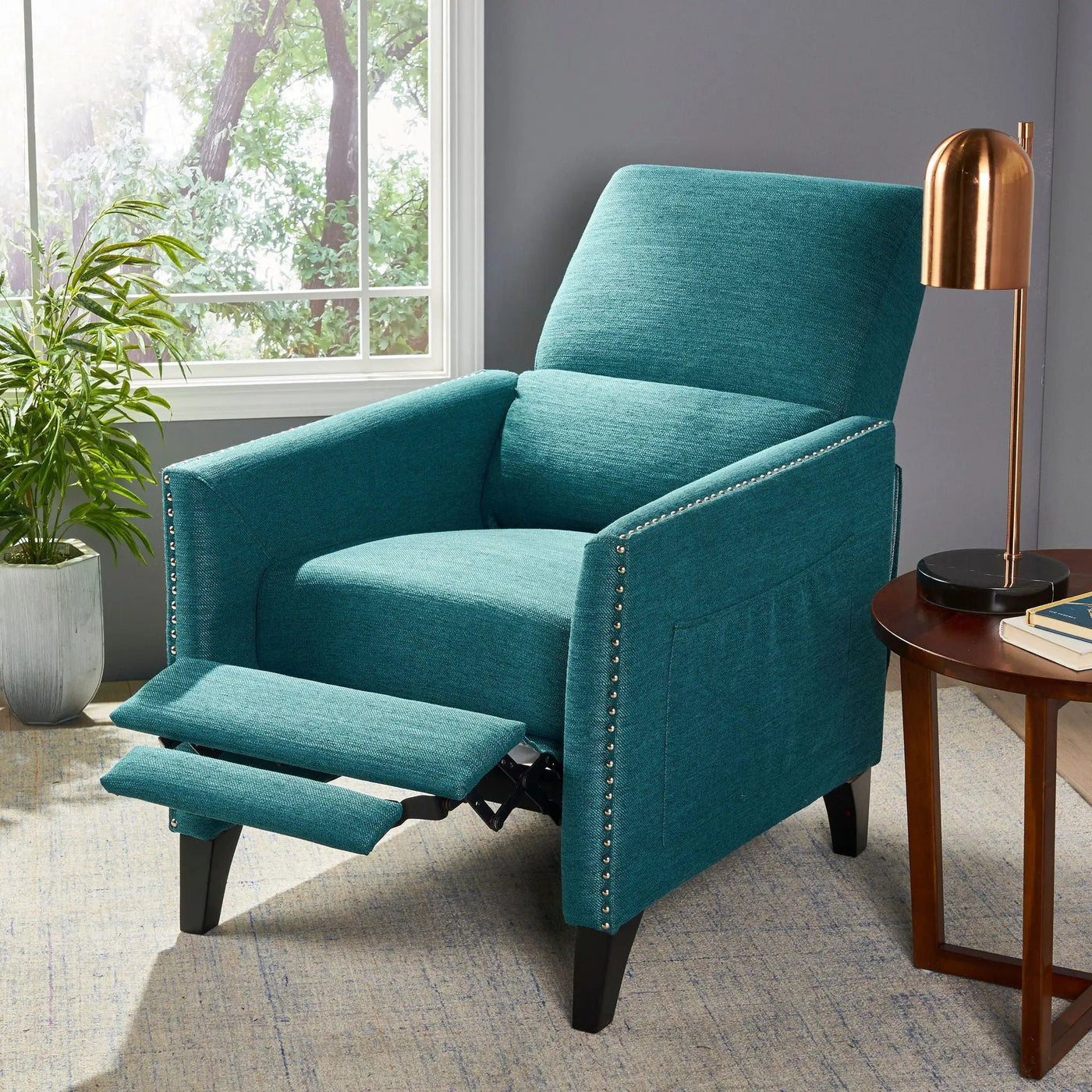 Kiersten - Contemporary Fabric Pushback Recliner by Unique Piece Furniture