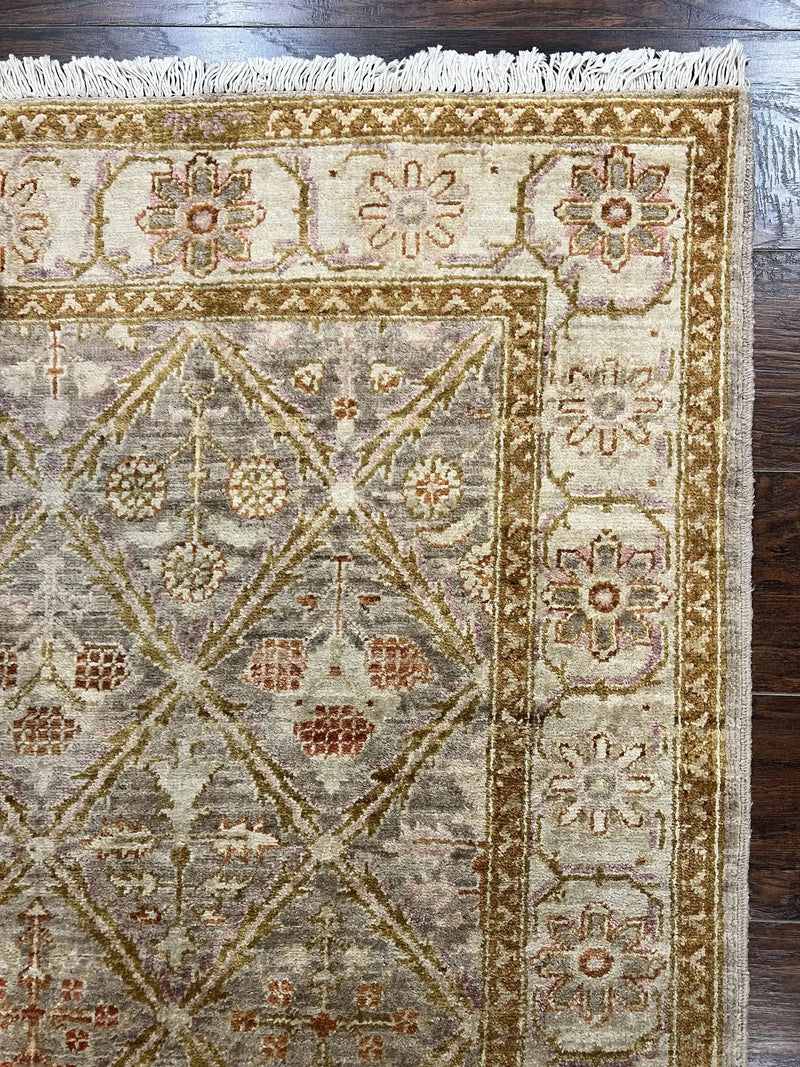 Pakistani Peshawar Rug 3x5, Safavieh Wool Handmade Hand Knotted Vintage Rug, Panel Design 3 x 5 Oriental Carpet by Jewel Rugs