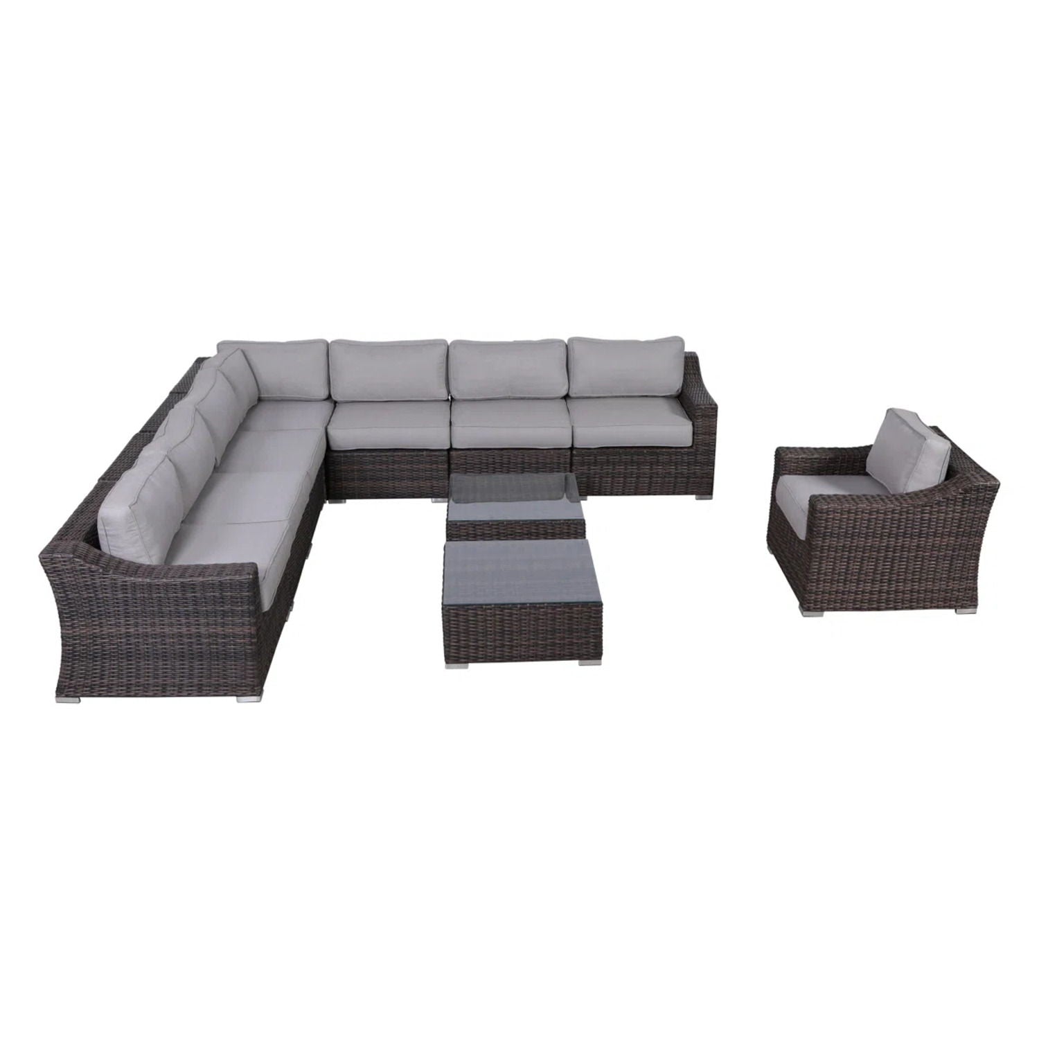 Outdoor Wicker Conversation Set With Cushions, All Weather by HouseOfZazla