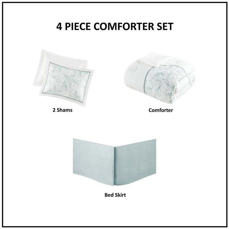 Comforter Set White King by HouseOfZazla