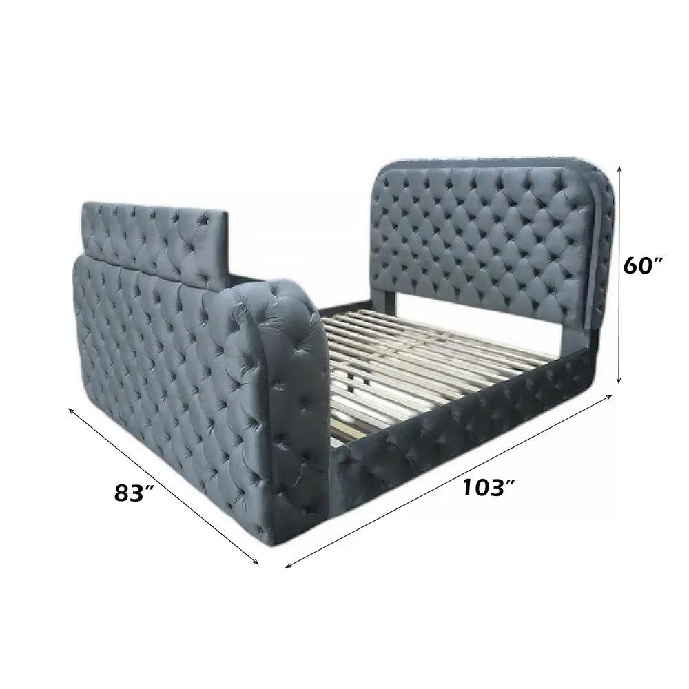Kana - Bed With LED, Fireplace & TV Stand by Unique Piece Furniture