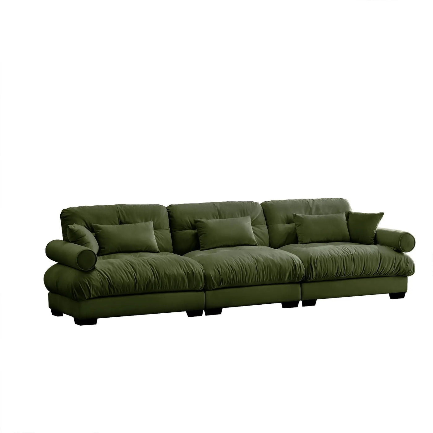 Modern Sofa With Bolstered Armrests And Pillows by HouseOfZazla