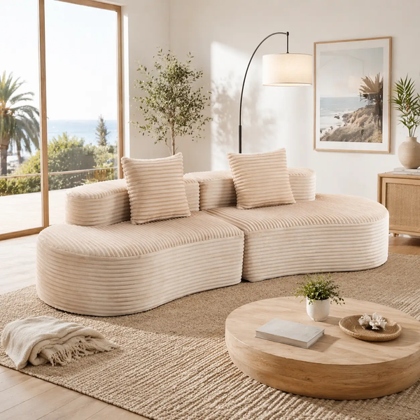 110.24" Fully Compressed Sofa with 2 Lumbar Pillows