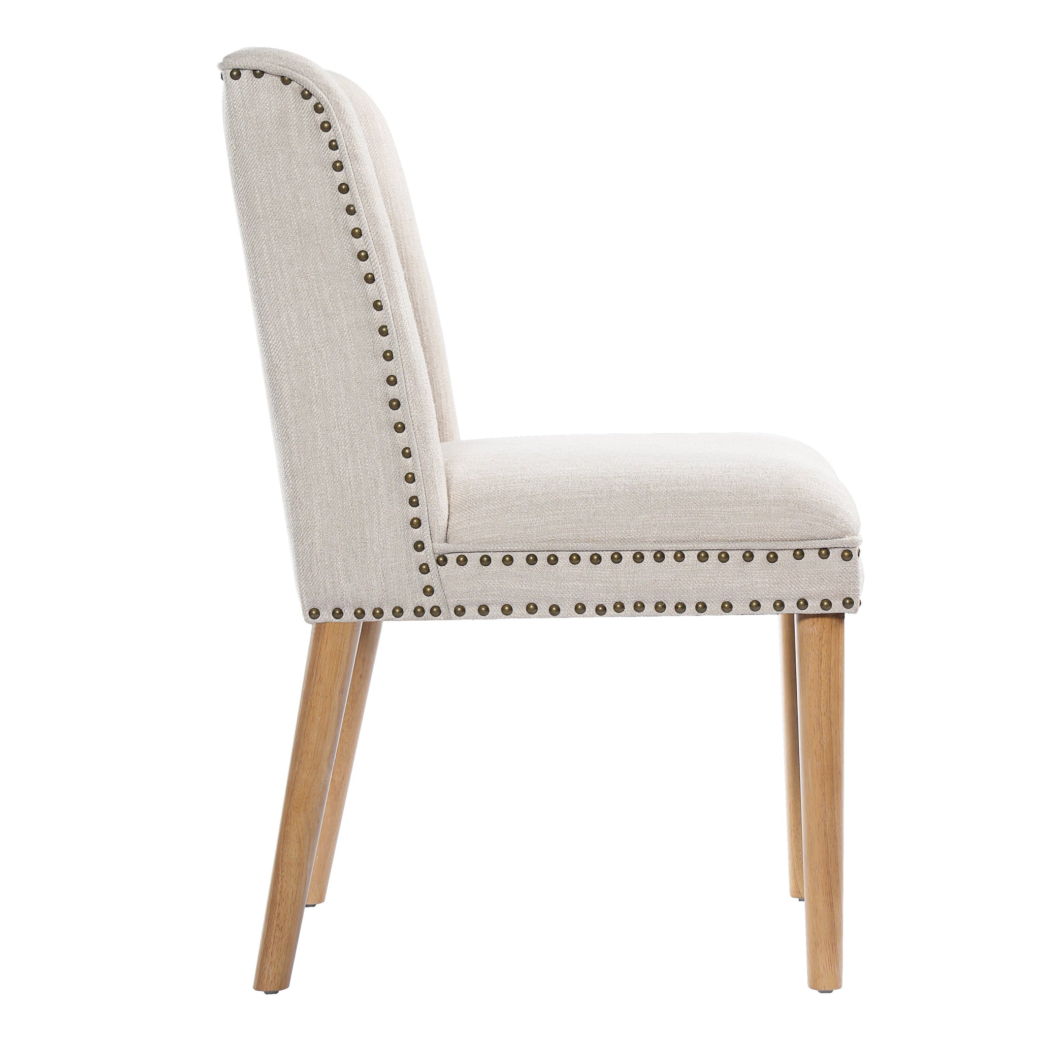Light Luxury Rivet Upholstered Dining Chair Set of 2 by HouseOfZazla