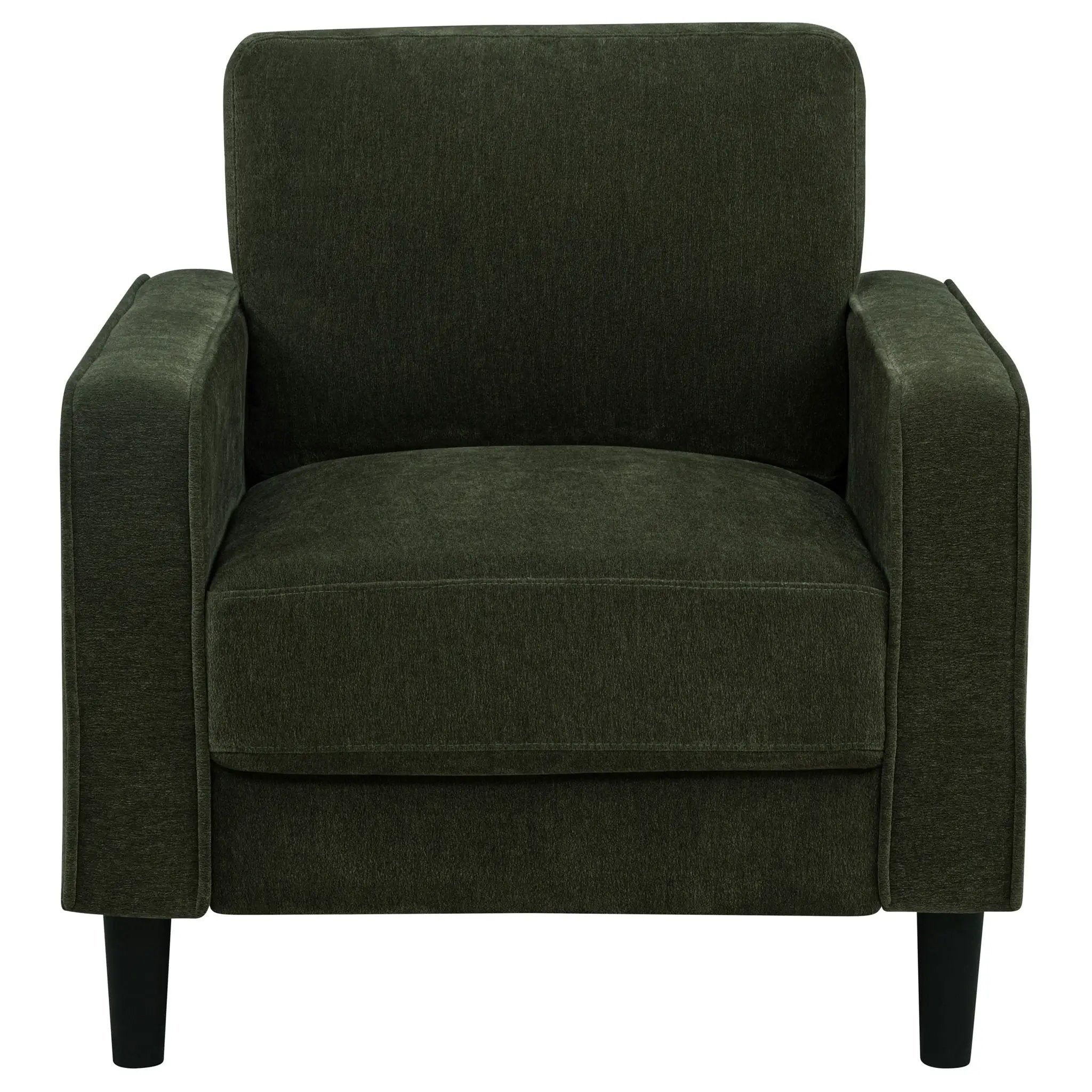 Ruth Fabric Upholstered Track Arm Accent Chair Matcha Green by Unique Piece Furniture