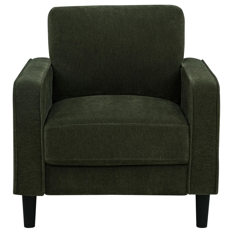 Ruth Fabric Upholstered Track Arm Accent Chair Matcha Green by Unique Piece Furniture