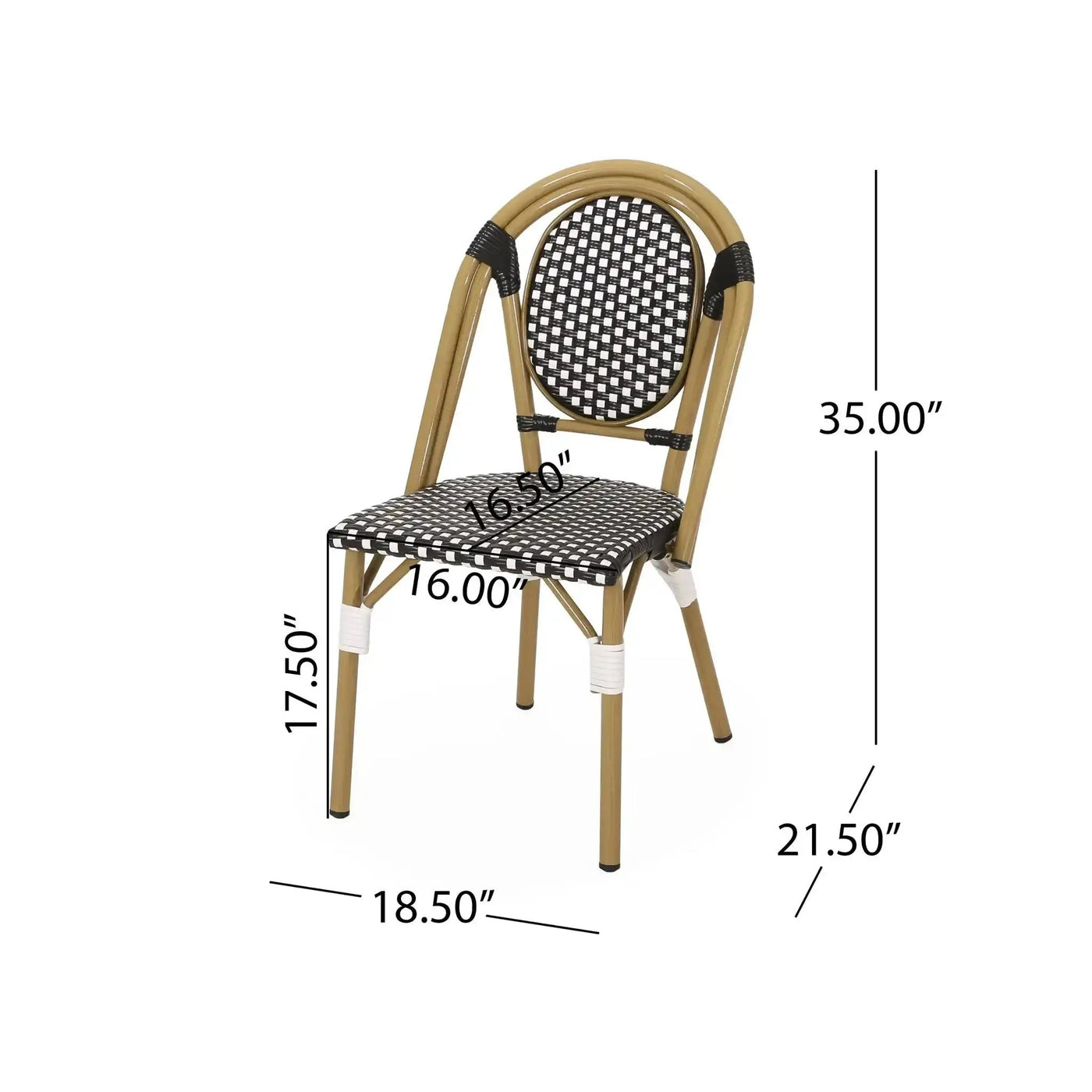 Outdoor Rattan and Aluminum French Bistro Chair Set by HouseOfZazla