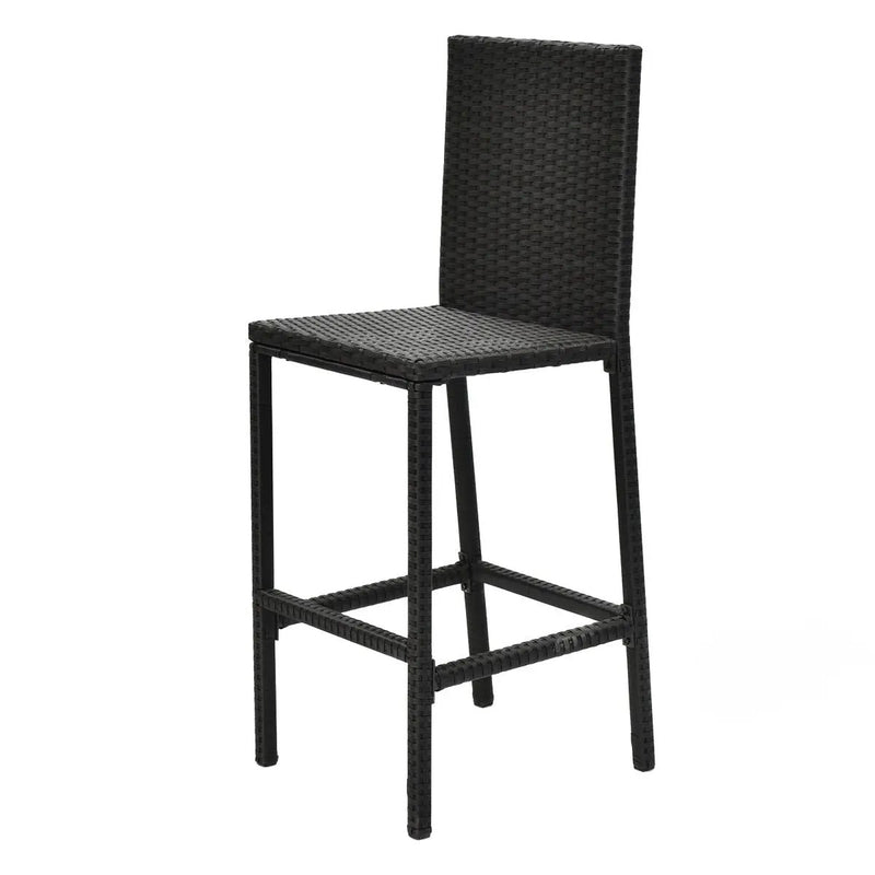 3 Pieces Rattan Outdoor Dining Table and Barstools Set by DirectDeals