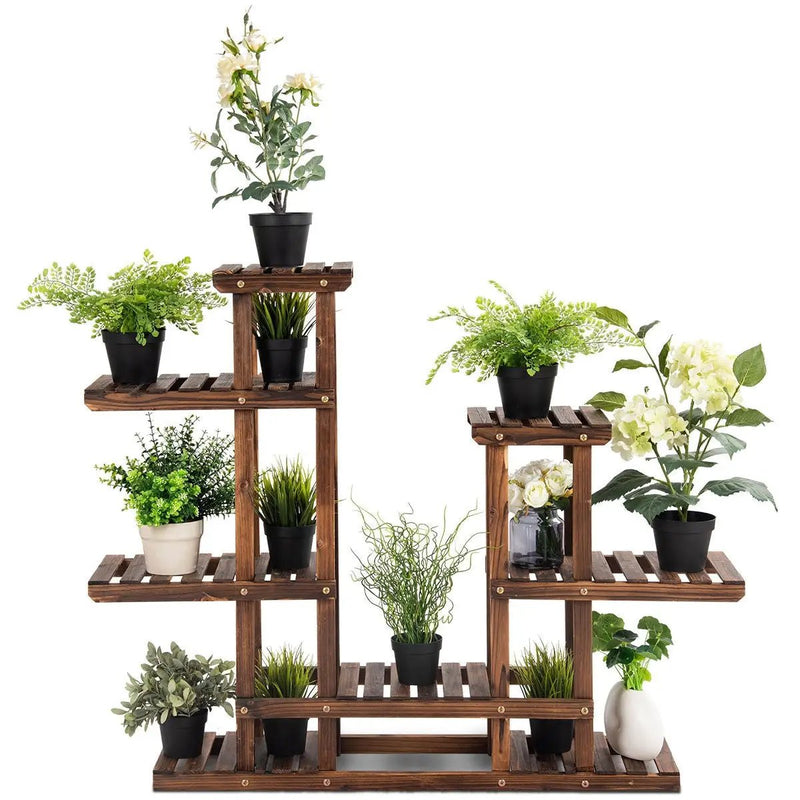 6 Tier Wooden Shelf Storage Plant Rack Stand by DirectDeals