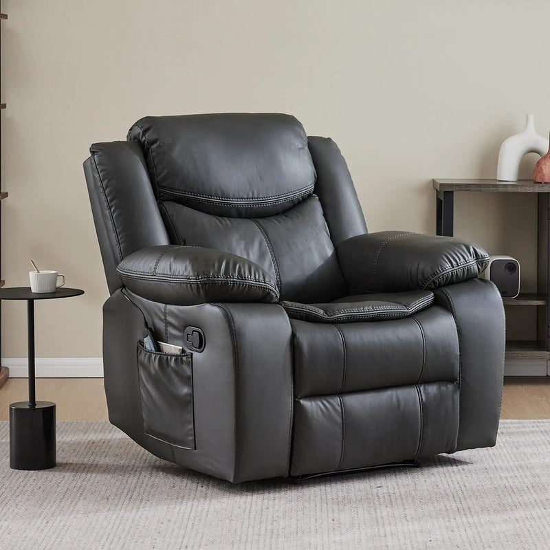 Recliner Chair With Vibration And Heating - Gray by HouseOfZazla