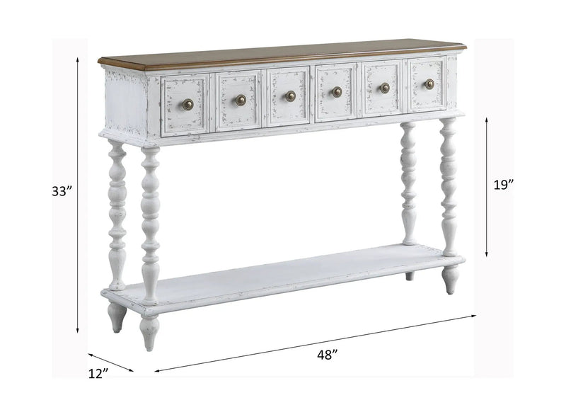 Bence - Console Table - Dark Charcoal & Antique White by Unique Piece Furniture