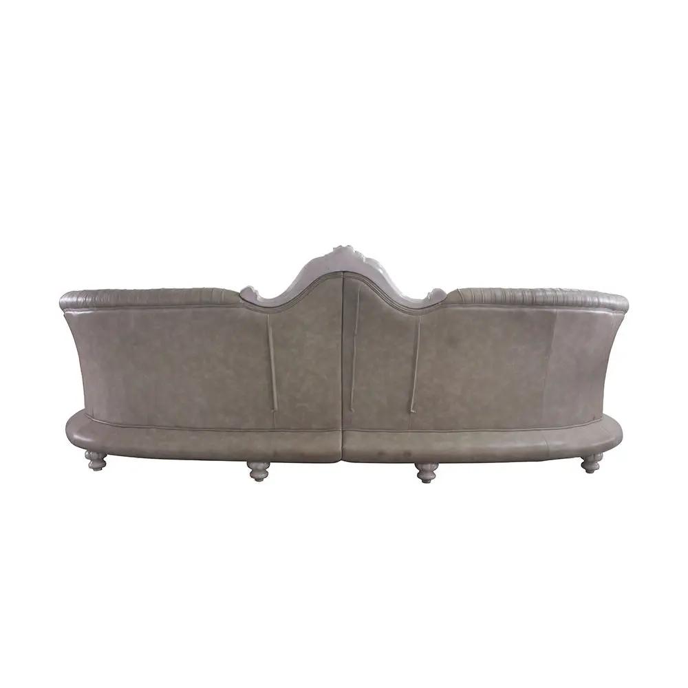 Dresden - 43" Sofa With 5 Pillows - Synthetic Leather & Vintage Bone White by Unique Piece Furniture