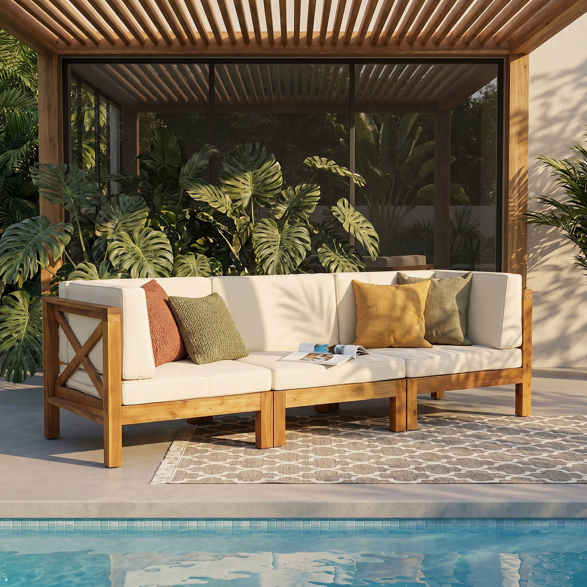 Brava X-Back 3 Seater Outdoor Sectional Sofa Set, photo 2 of 10
