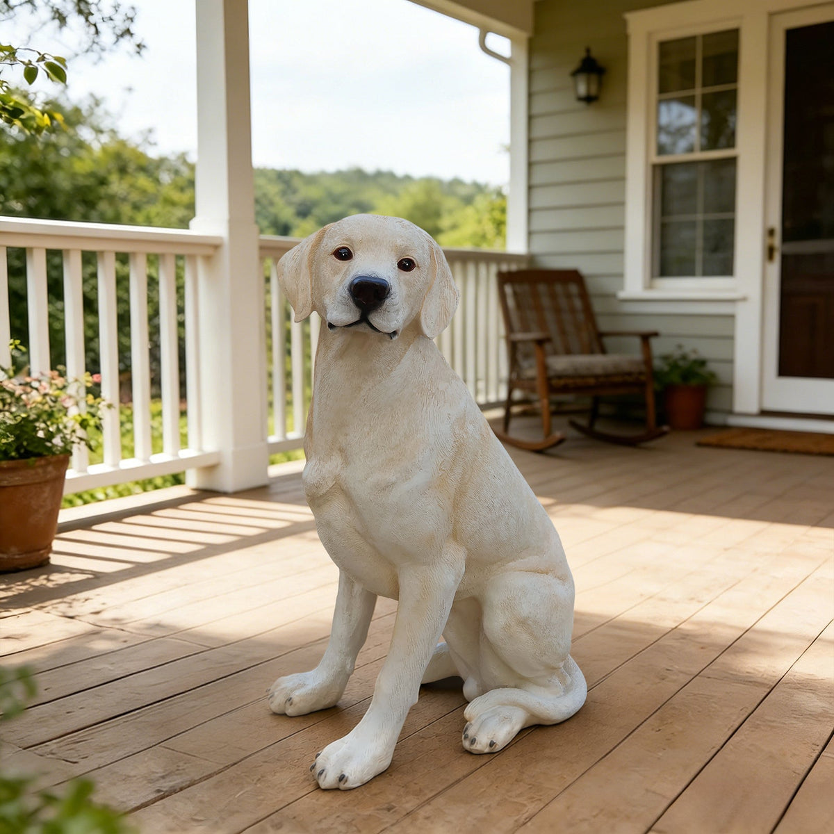 Outdoor Labrador Dog Statue Greeter Garden Decor – Cute Puppy Sculpture for Yard Porch New Year Gift, photo 2 of 10
