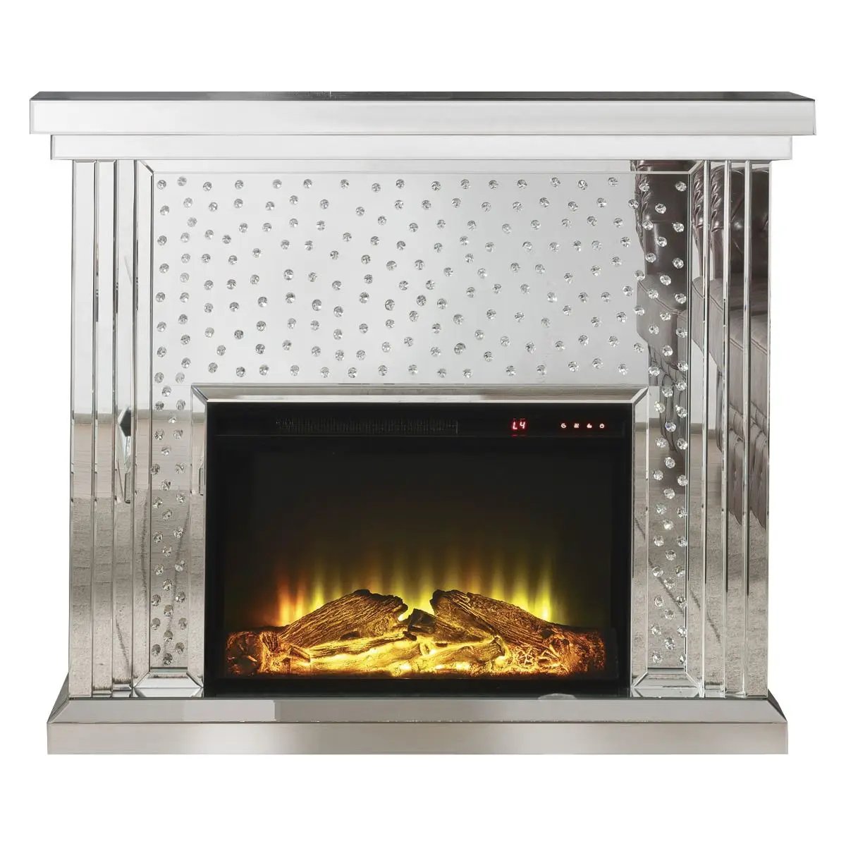 Nysa - 40" Fireplace - Mirrored & Faux Crystals by Unique Piece Furniture