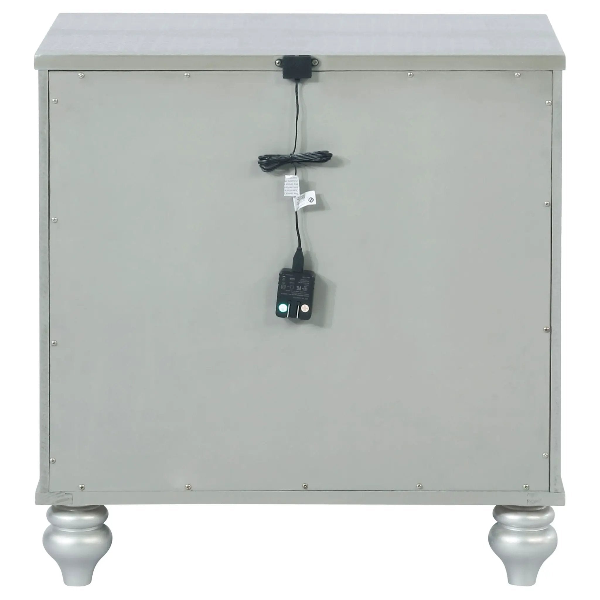 Gunnison 2-drawer Nightstand Silver Metallic by Unique Piece Furniture