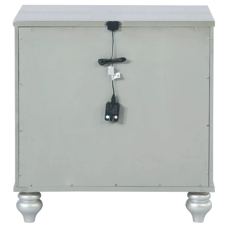 Gunnison 2-drawer Nightstand Silver Metallic by Unique Piece Furniture