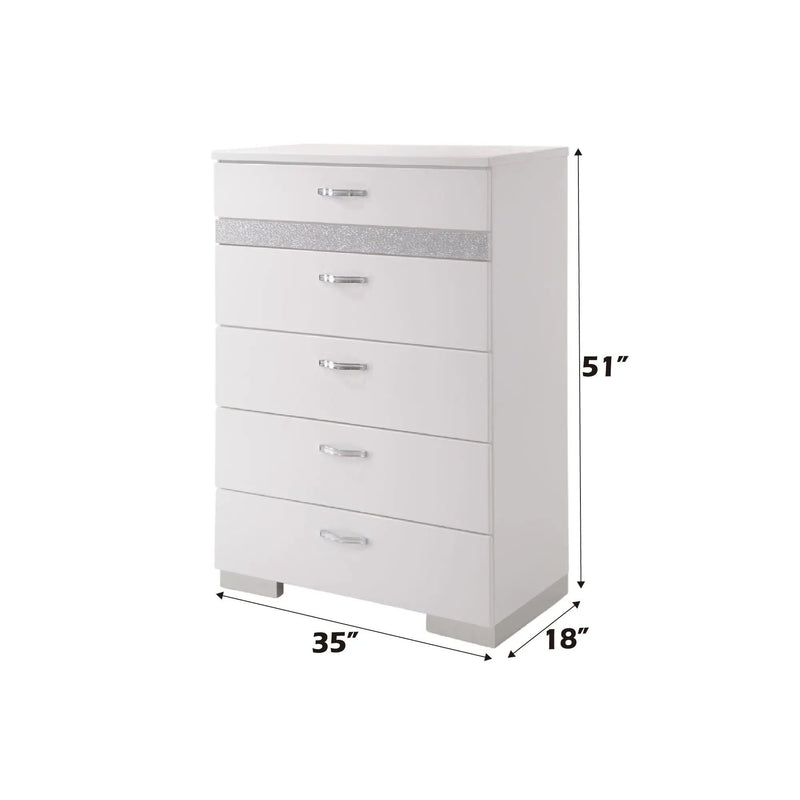 Naima II - High Gloss Chest - White by Unique Piece Furniture