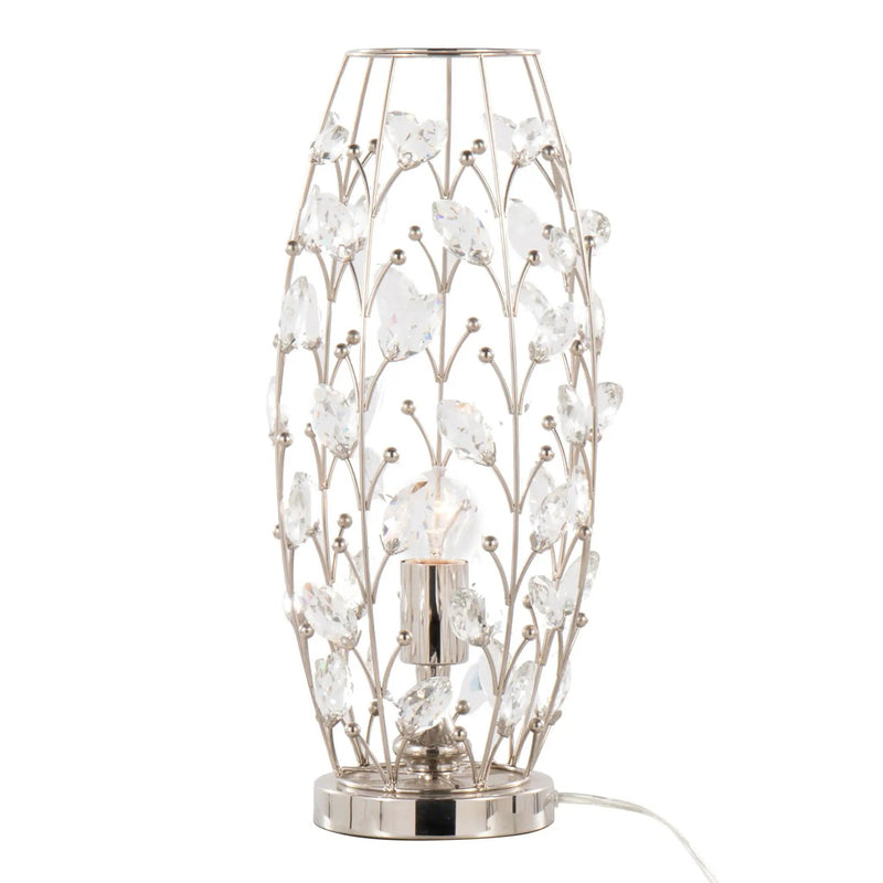 Crystal - Buds Contemporary Uplight Lamp - Polished Nickel / Clear Crystal by HouseOfZazla