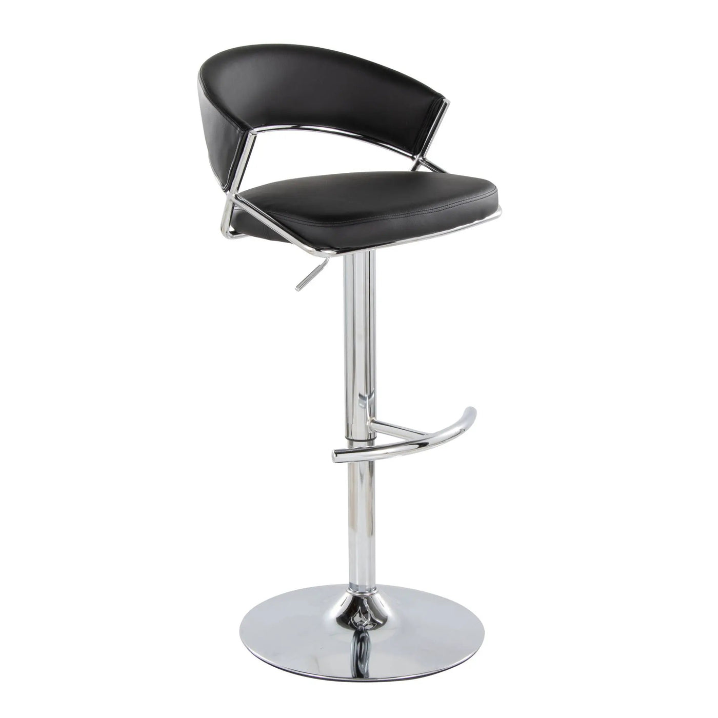 Jie - Contemporary Adjustable Barstool With Swivel & Rounded T Footrest (Set of 2) by HouseOfZazla