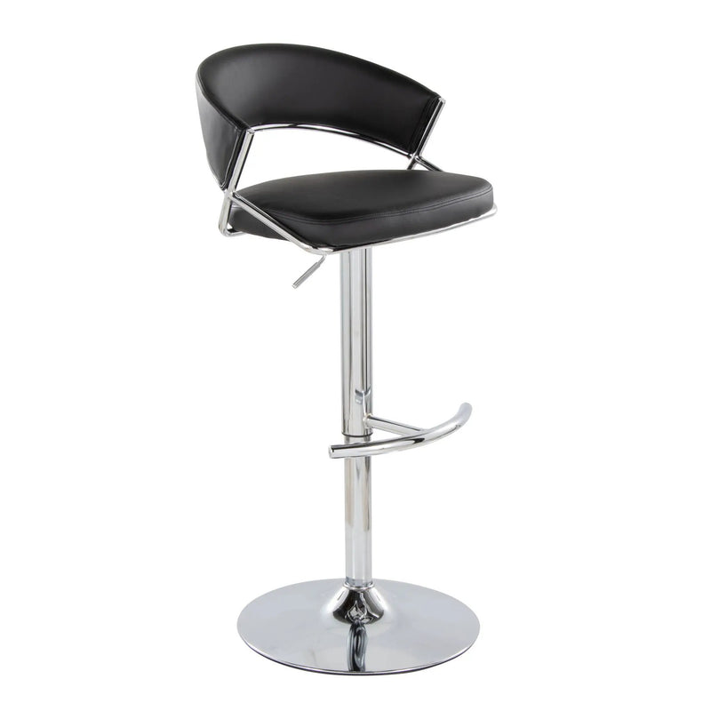Jie - Contemporary Adjustable Barstool With Swivel & Rounded T Footrest (Set of 2) by HouseOfZazla