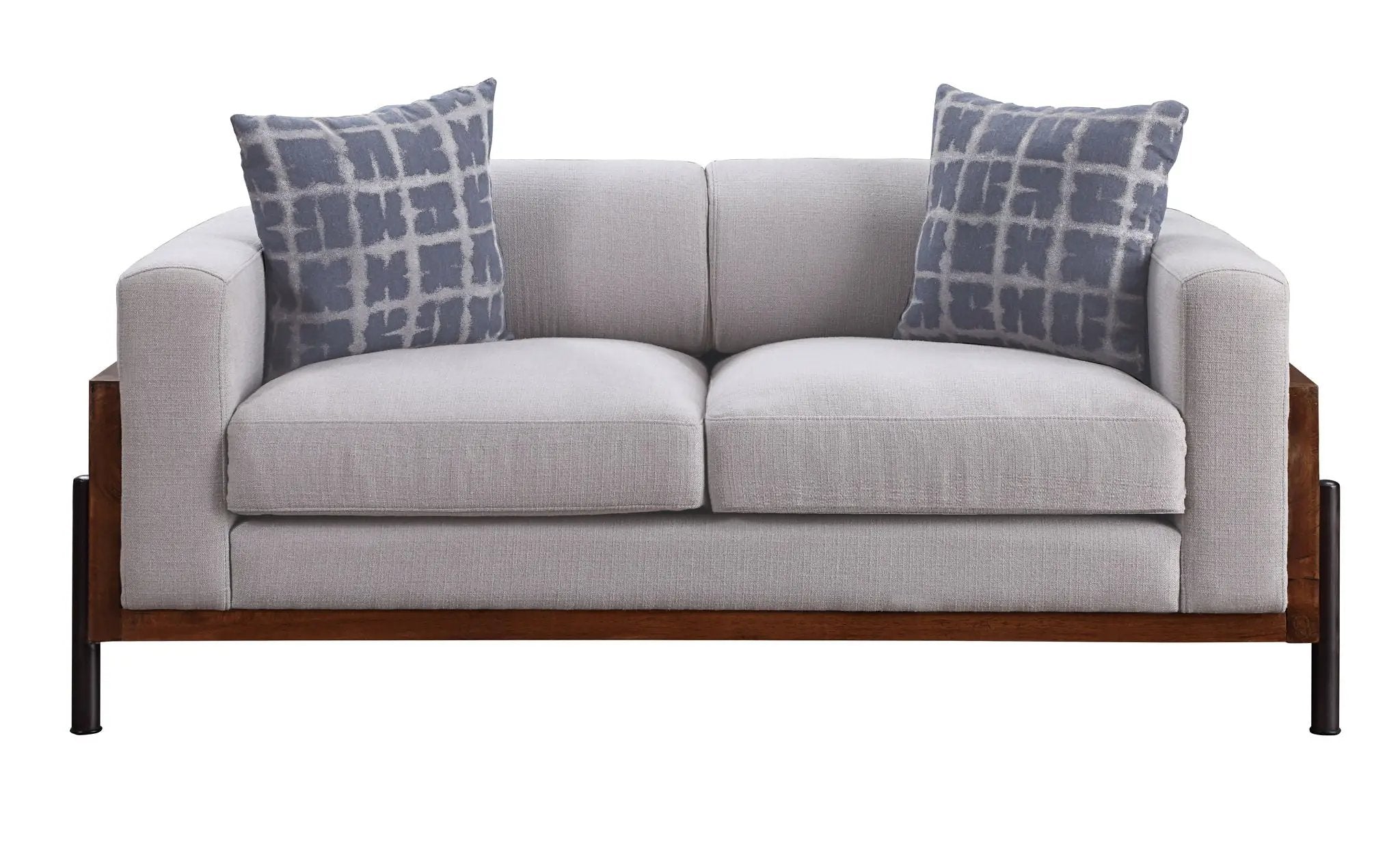 Pelton - Loveseat With 2 Pillows - Fabric & Walnut by Unique Piece Furniture