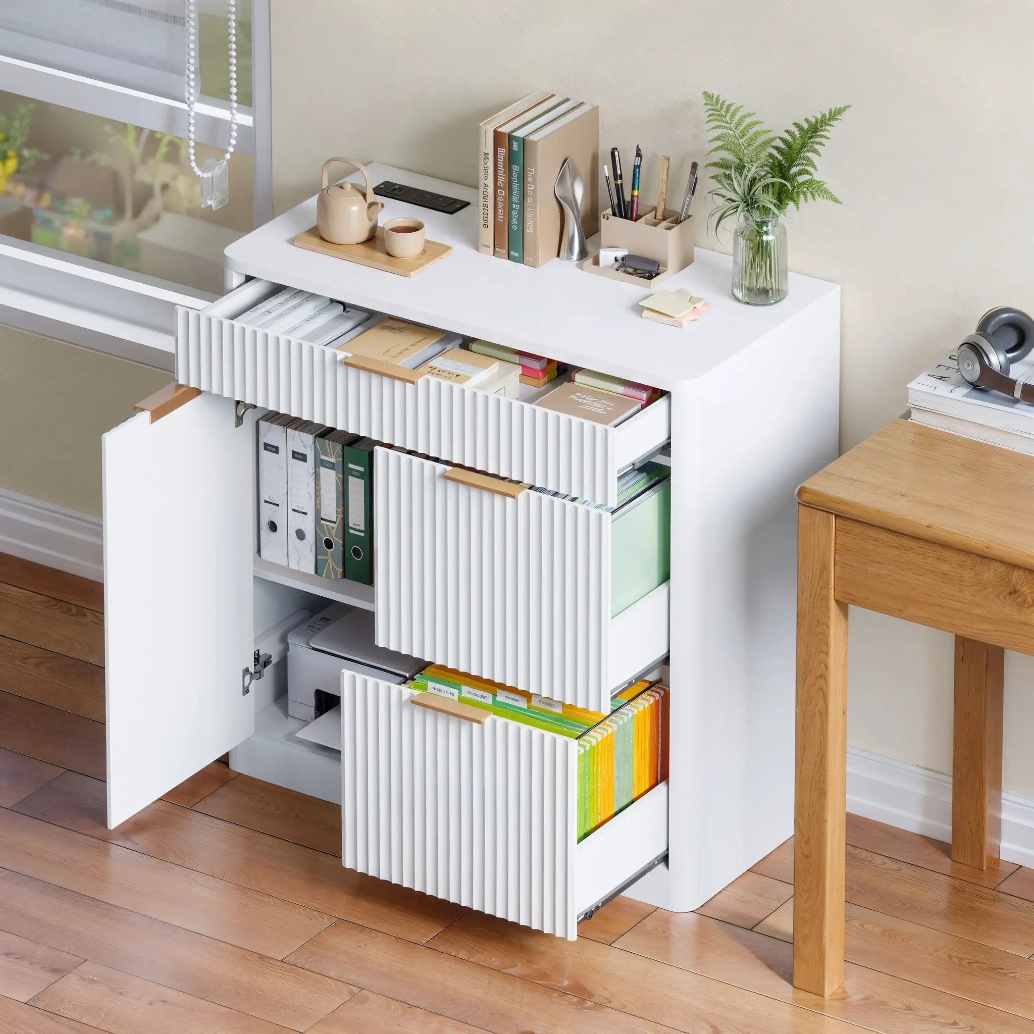 Freestanding Office File Cabinet with Built-in Charging Station by HouseOfZazla
