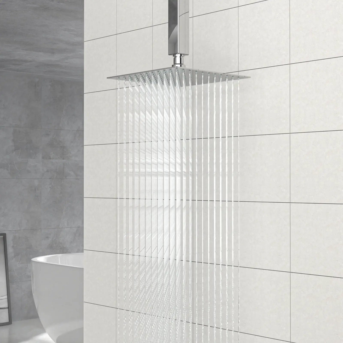 8" Square Rain Shower Head, Ceiling / Wall Mount Stainless Steel Bath Fixture by HouseOfZazla