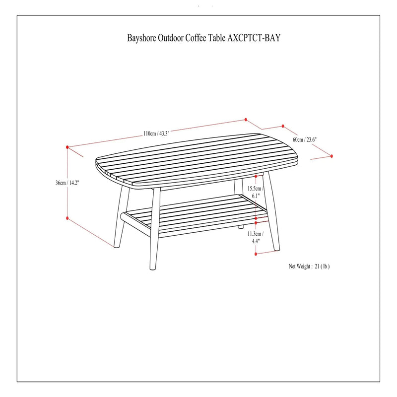 Bayshore - Outdoor Coffee Table - Light Teak by Unique Piece Furniture