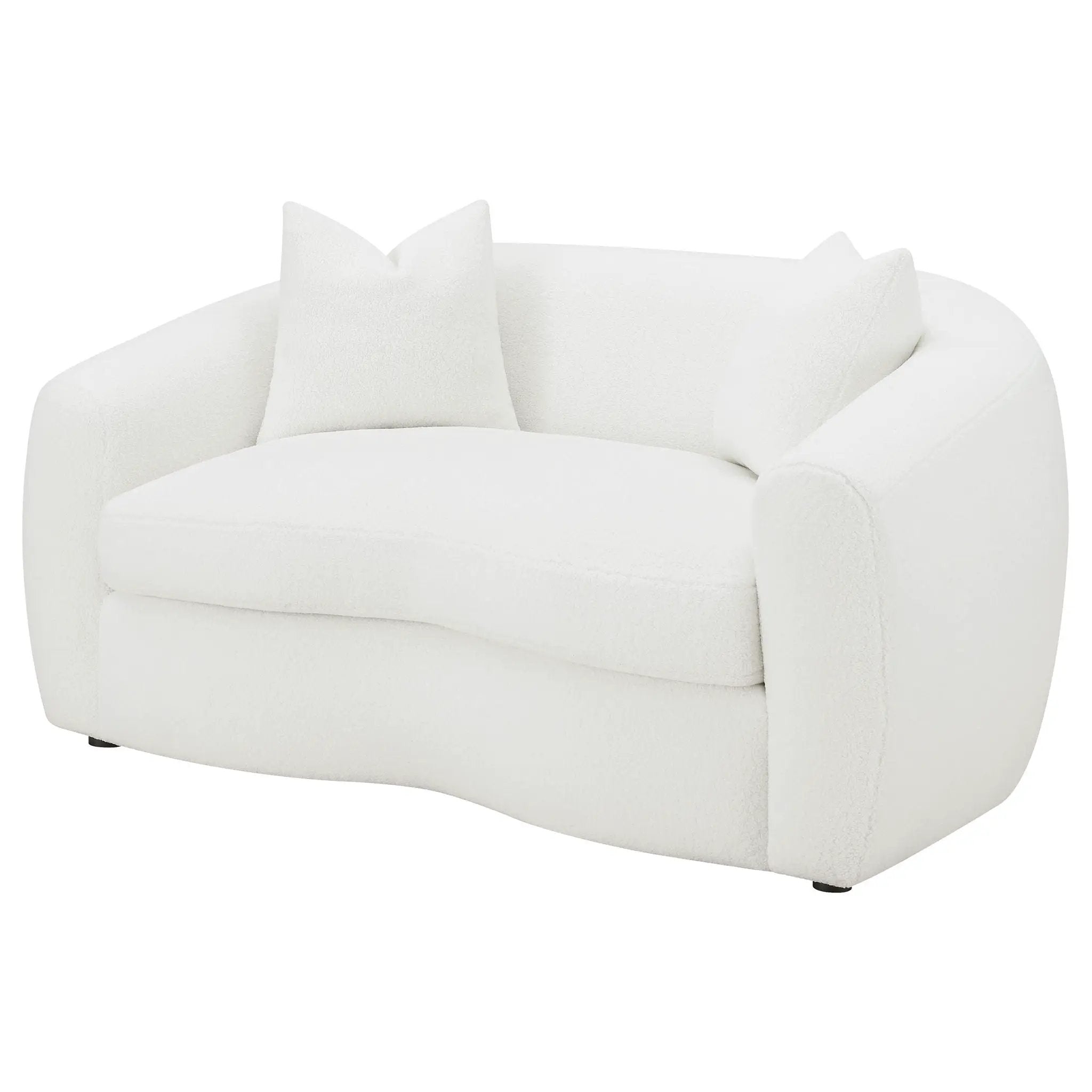 Isabella Faux Sheepskin Upholstered Loveseat Natural by Unique Piece Furniture