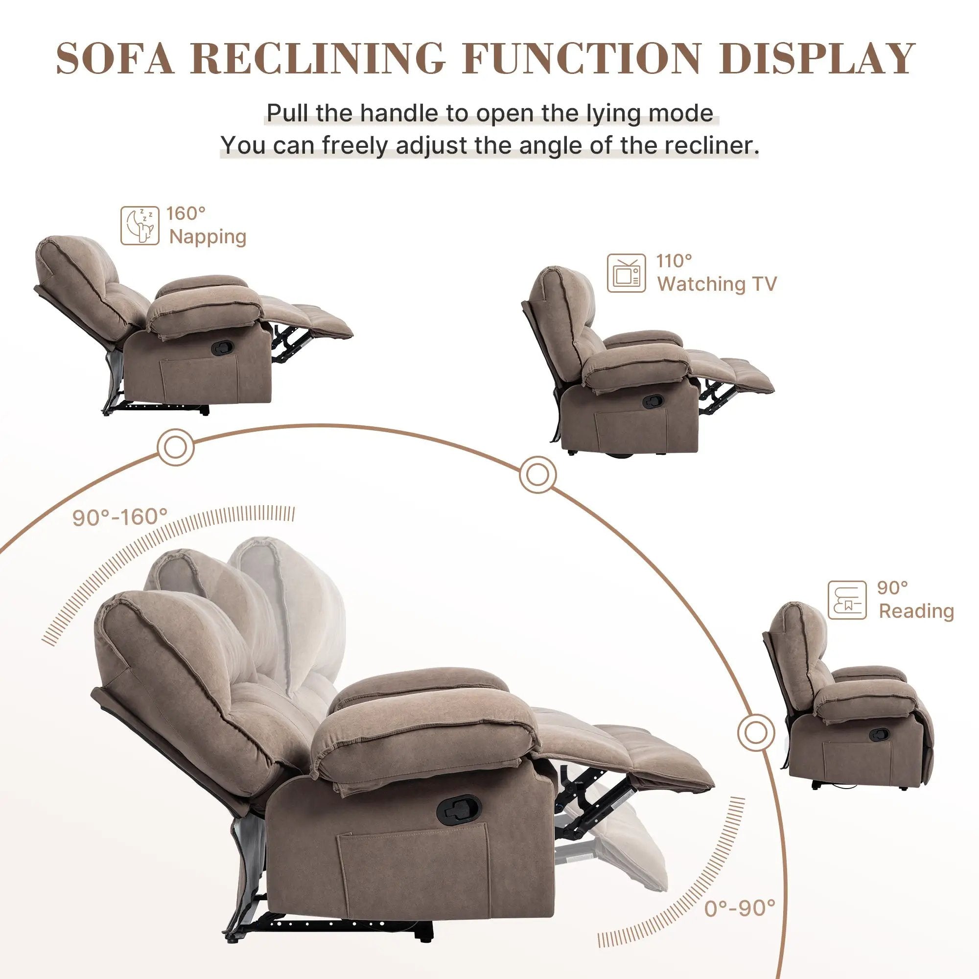 Oversized Manual Recliner Chair Sofa for Living Room by HouseOfZazla